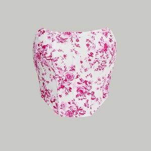 Pink floral Shein corset top! Extremely flattering! Never worn!